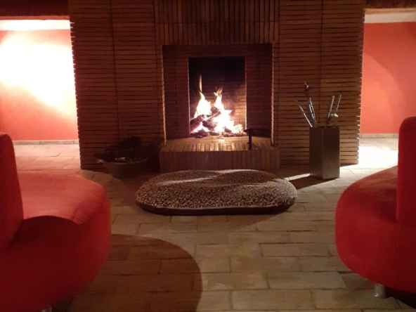 villa salone con camino